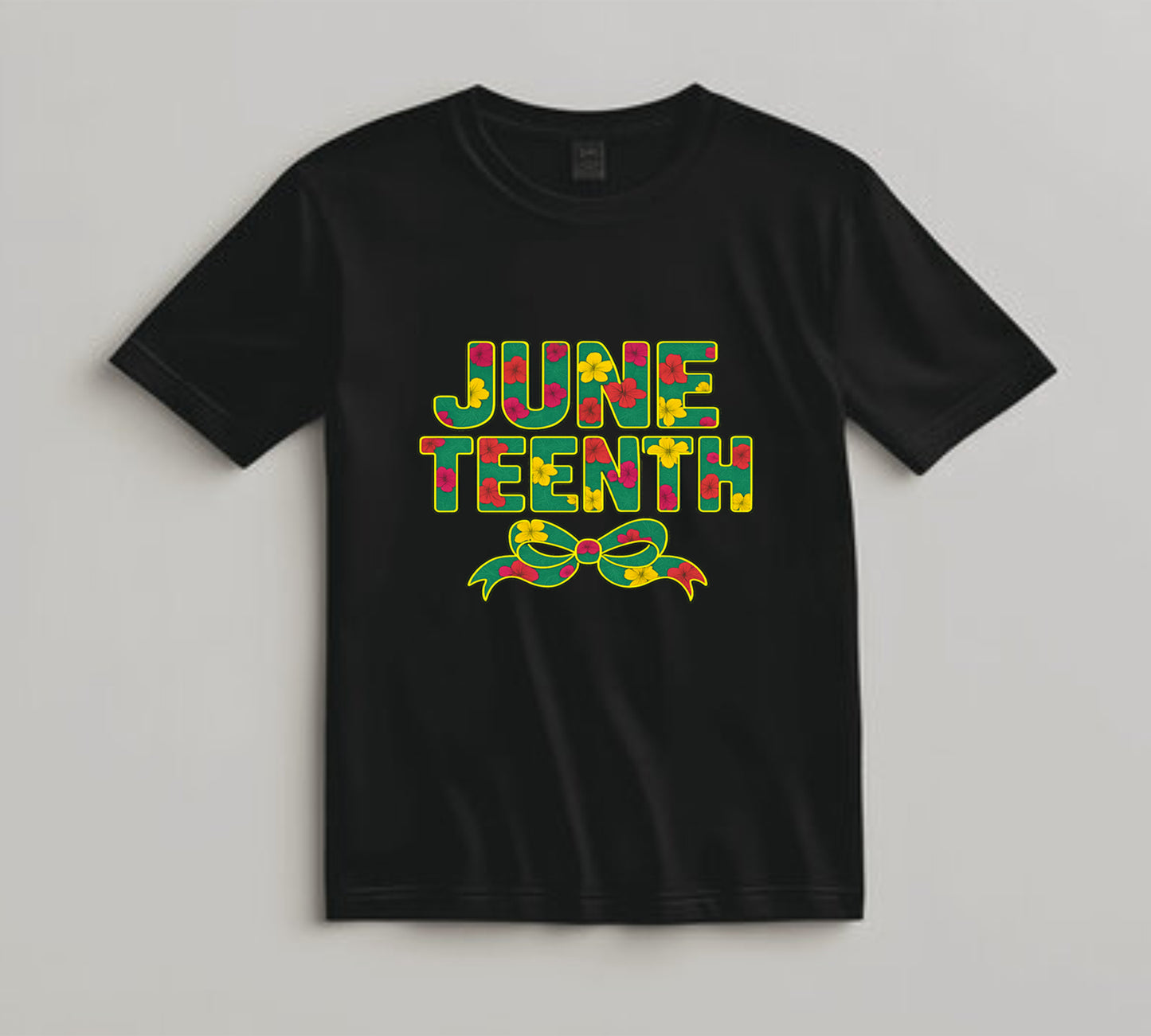 Juneteenth DTF Transfer Iron On Heat Transfer - Ready to Press, Floral Juneteenth Bow DTF Transfer 8298