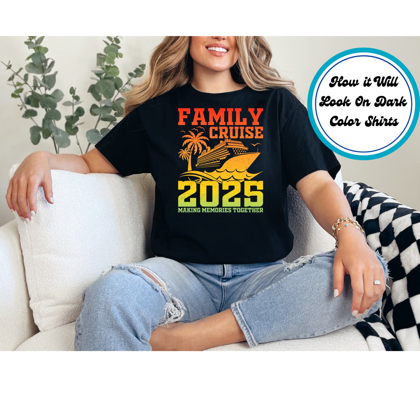 Cruise DTF Transfer Iron On Heat Transfer - Ready to Press, Family Cruise 2025 DTF Transfer 8312