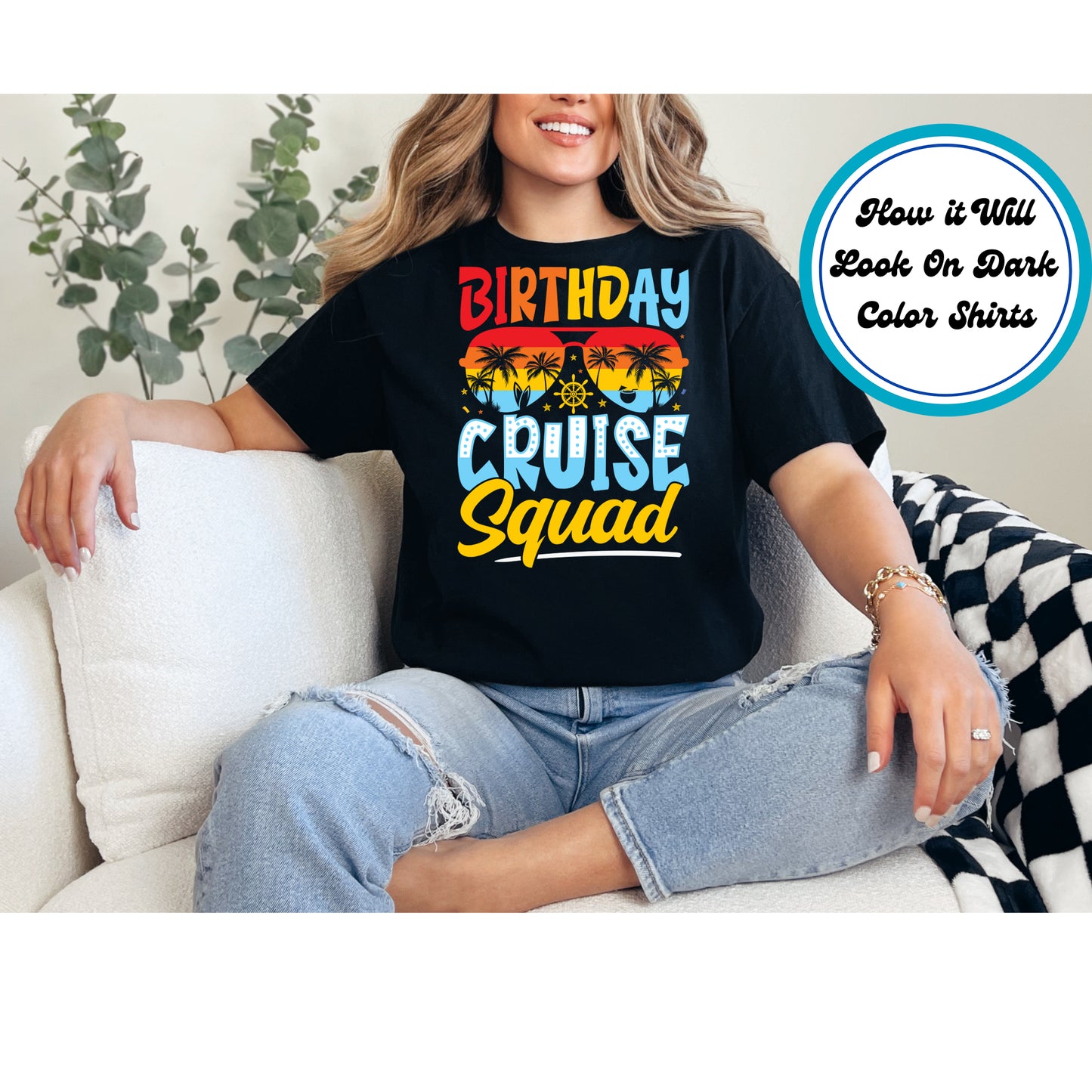 Cruise DTF Transfer Iron On Heat Transfer - Ready to Press, Birthday Cruise Squad DTF Transfer 8313
