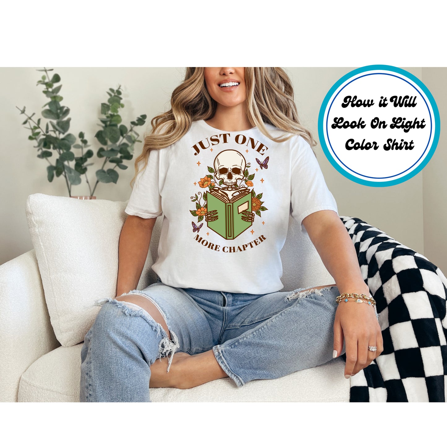 Book Lover DTF Transfer Iron On Heat Transfer - Ready to Press, Just One More Chapter DTF Transfer 8568