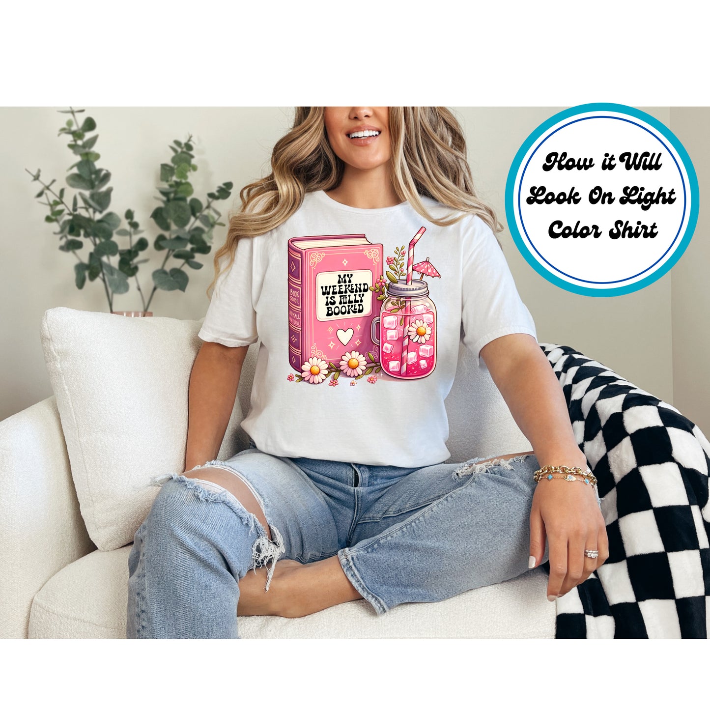 Book Lover DTF Transfer Iron On Heat Transfer - Ready to Press, My Weekend Is Fully Booked DTF Transfer 8578
