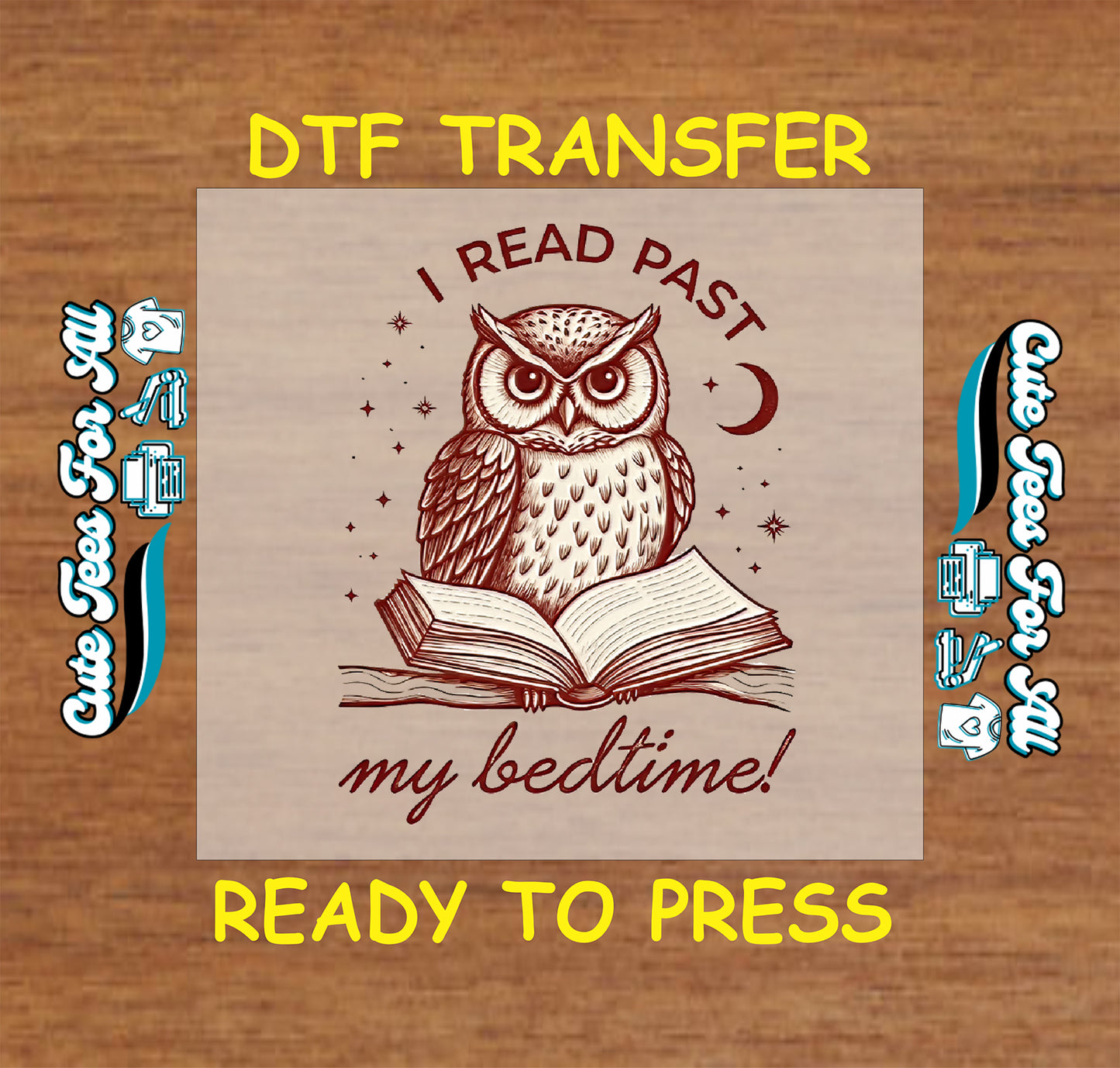 Owl sitting on open book with stars and moon, text reads "I Read Past My Bedtime"