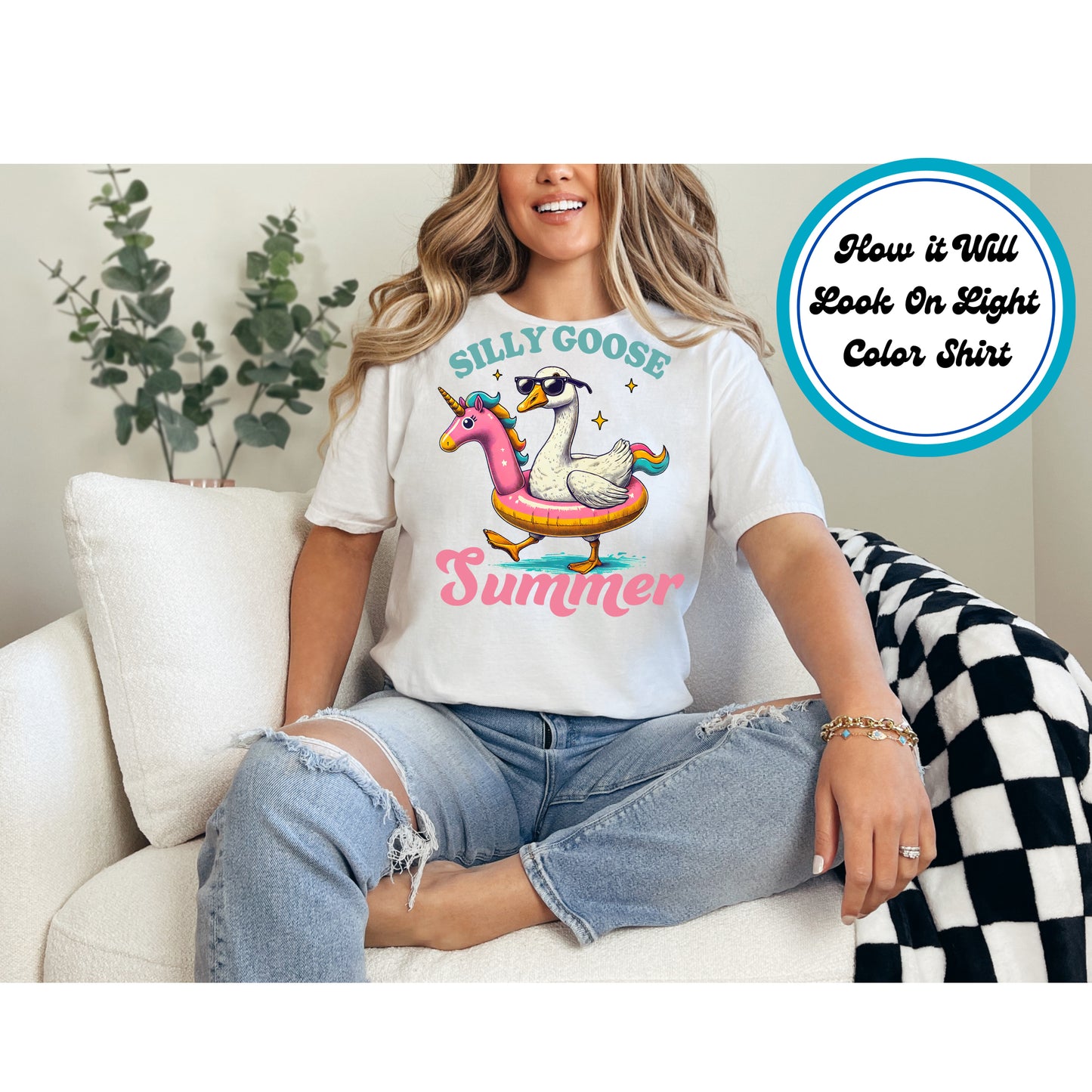 Summer DTF Transfer Iron On Heat Transfer - Ready to Press, Silly Goose Summer DTF Transfer 8785