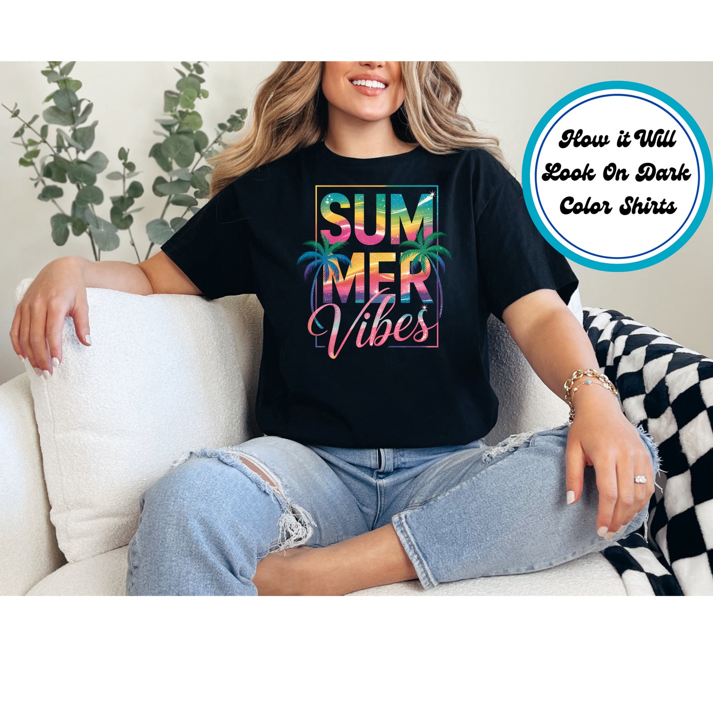 Summer DTF Transfer Iron On Heat Transfer - Ready to Press, Summer Vibes DTF Transfer 8955