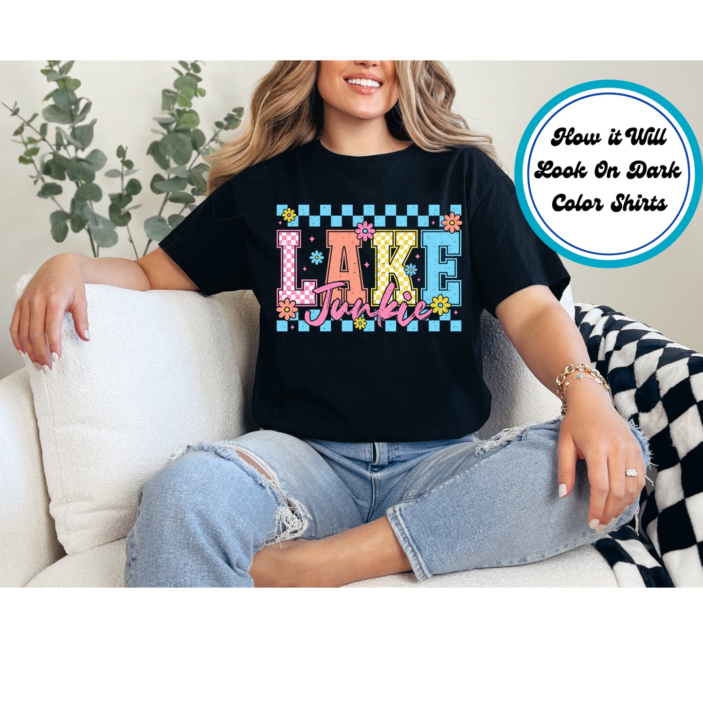 Summer DTF Transfer Iron On Heat Transfer - Ready to Press, Lake Junkie DTF Transfer 8958
