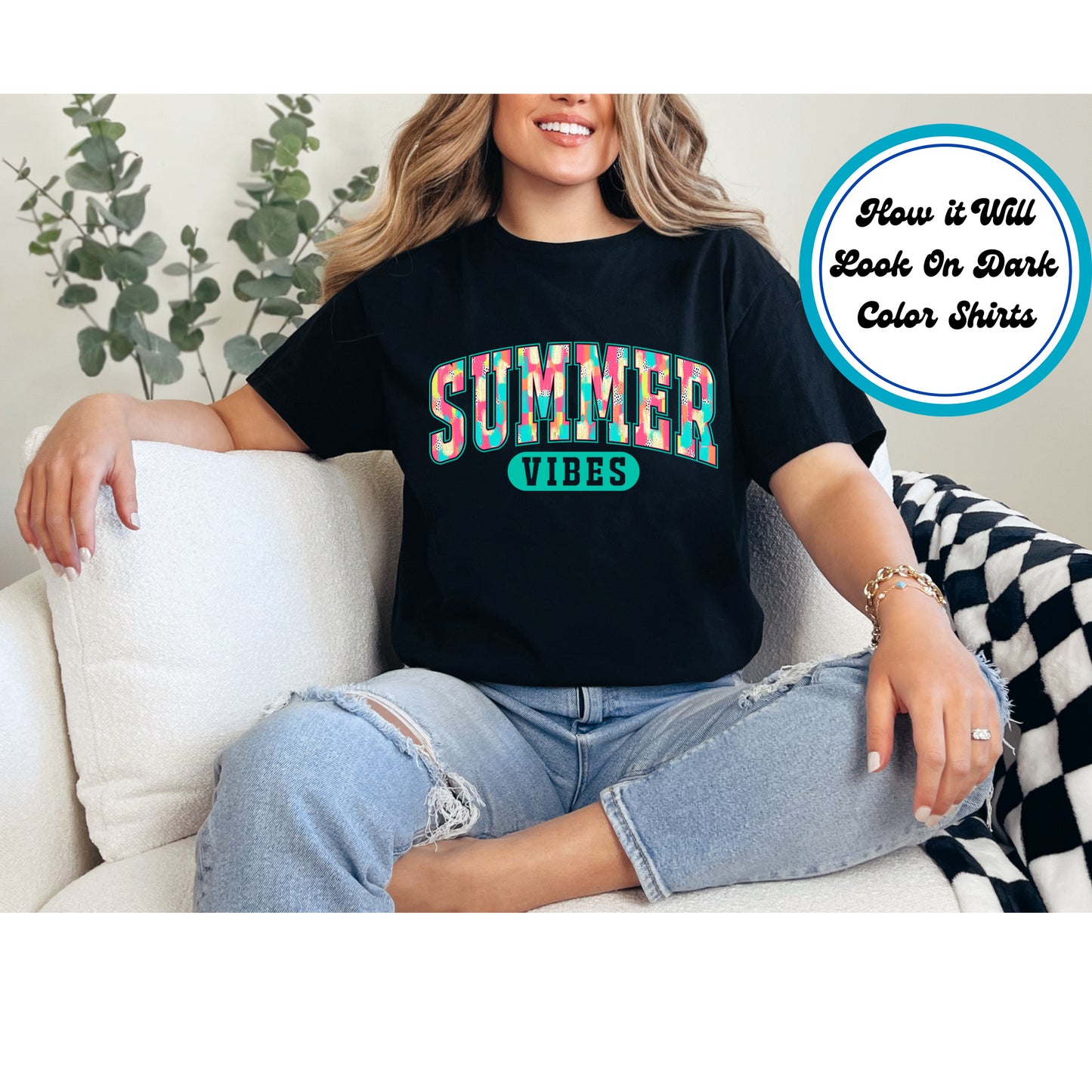 Summer DTF Transfer Iron On Heat Transfer - Ready to Press, Summer Vibes DTF Transfer 8990
