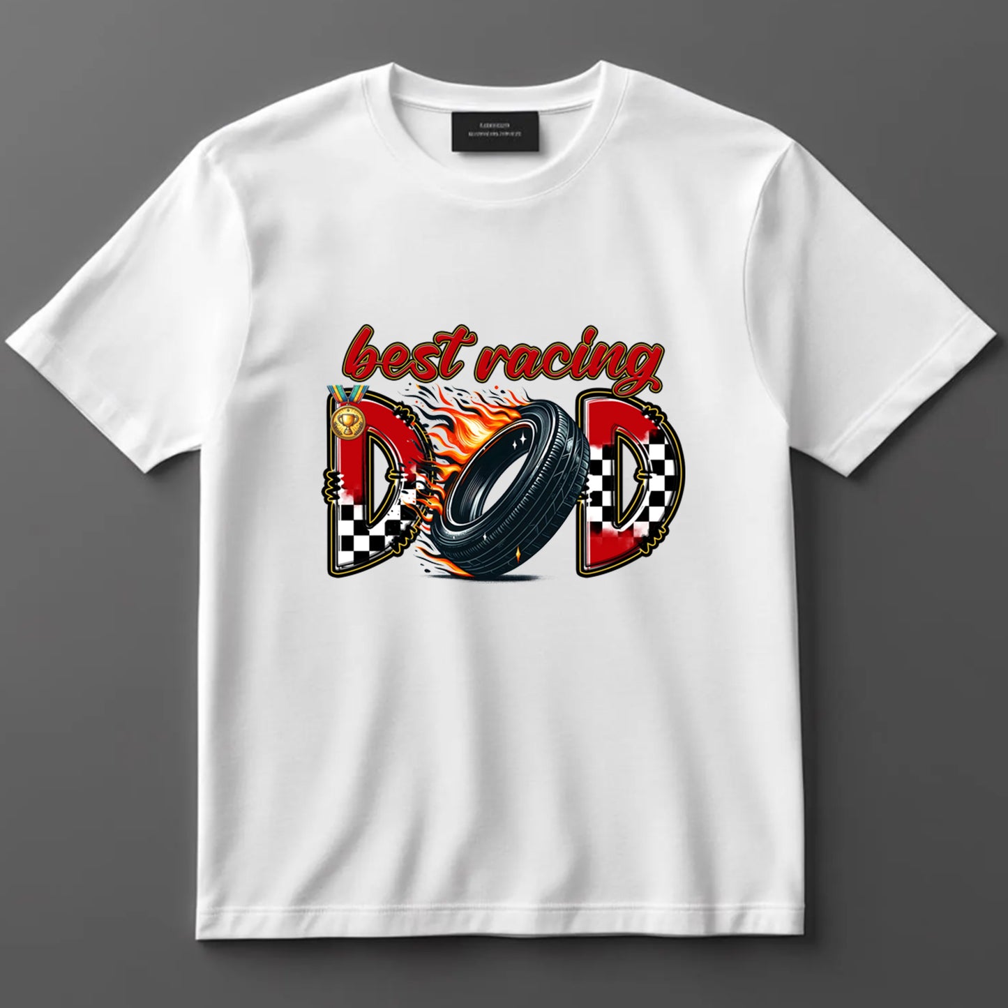 Dad DTF Transfer Iron On Heat Transfer - Ready to Press, Best Racing Dad DTF Transfer 9055