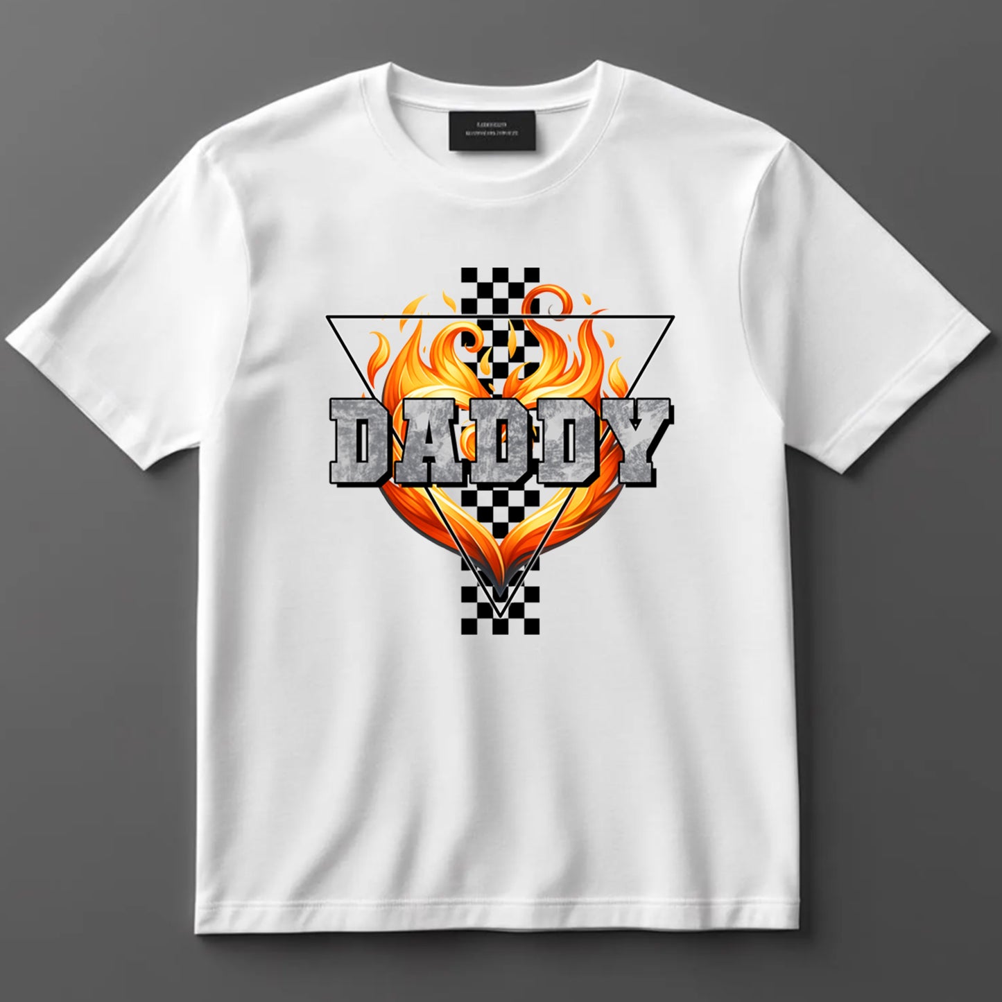 Dad DTF Transfer Iron On Heat Transfer - Ready to Press, Flaming Daddy DTF Transfer 9062