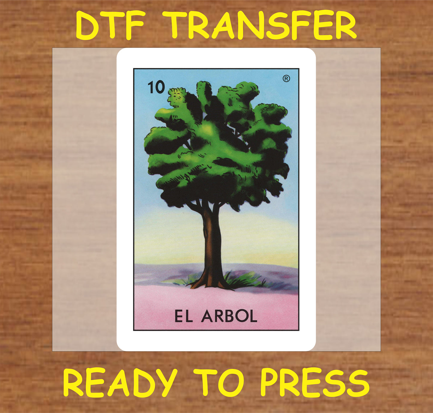 "El Árbol DTF Transfer featuring a vibrant tree design."