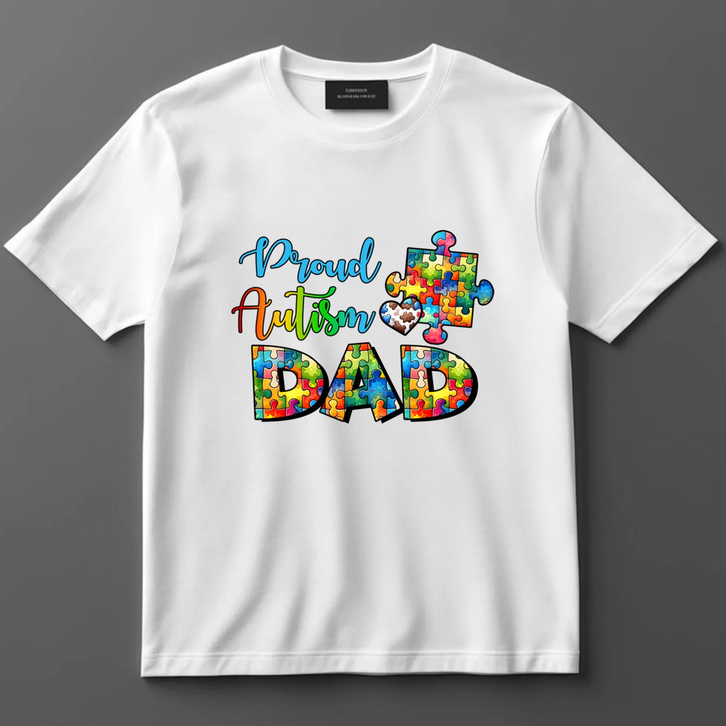 Dad DTF Transfer Iron On Heat Transfer - Ready to Press, Proud Autism Dad DTF Transfer 9096
