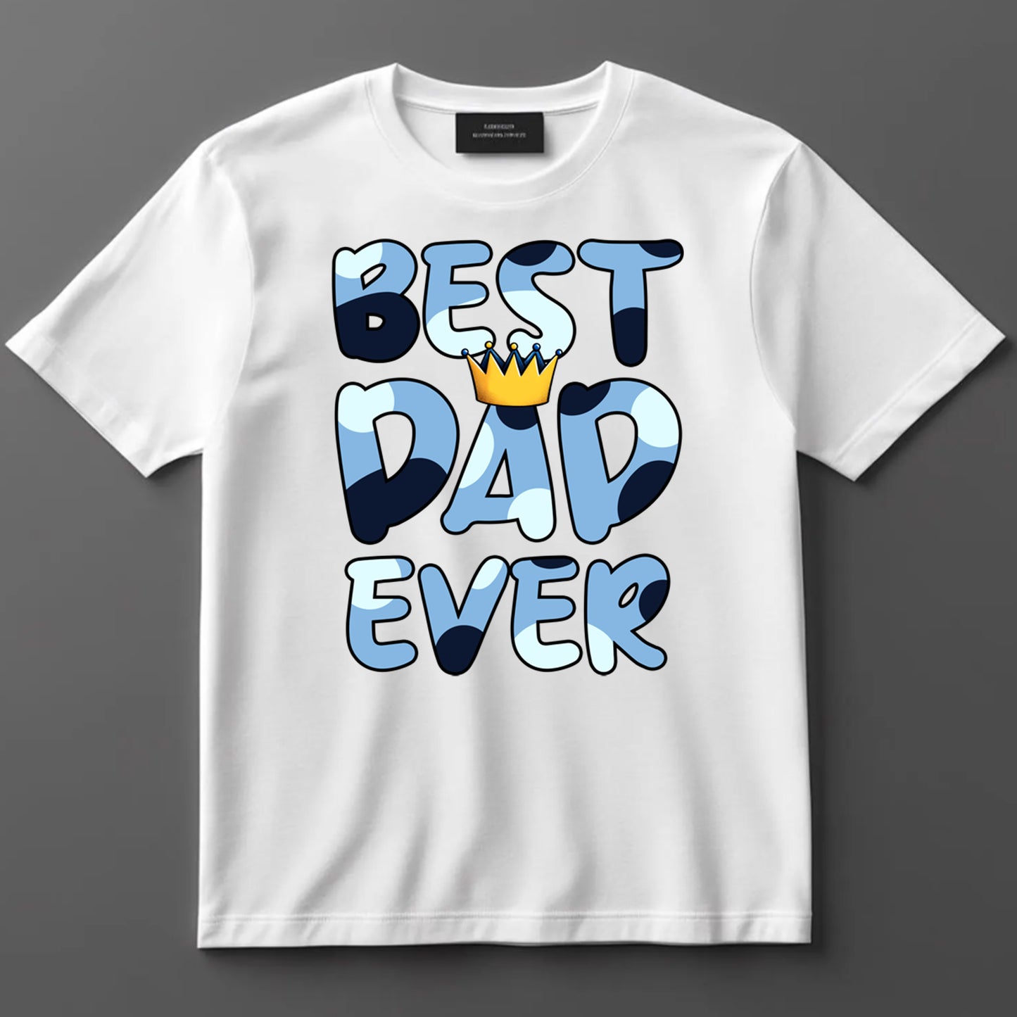 Dad DTF Transfer Iron On Heat Transfer - Ready to Press, Best Dad Ever Crown DTF Transfer 9100