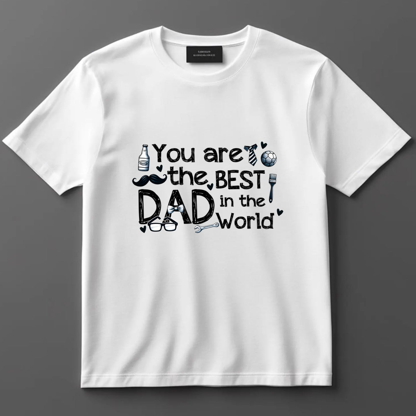 Dad DTF Transfer Iron On Heat Transfer - Ready to Press, Best Dad in the World DTF Transfer 9102