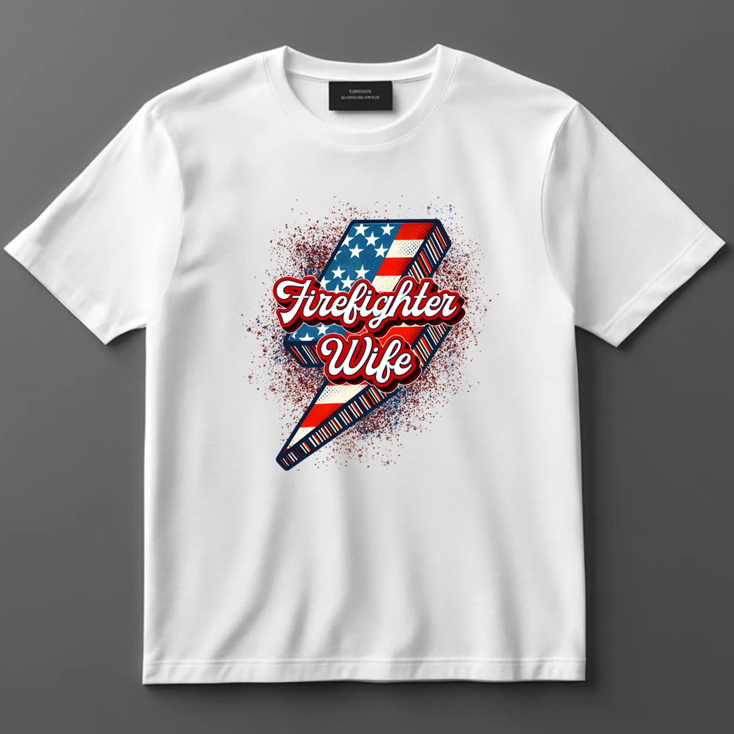 Firefighter DTF Transfer Iron On Heat Transfer - Ready to Press, Patriotic Firefighter Wife DTF Transfer 9126