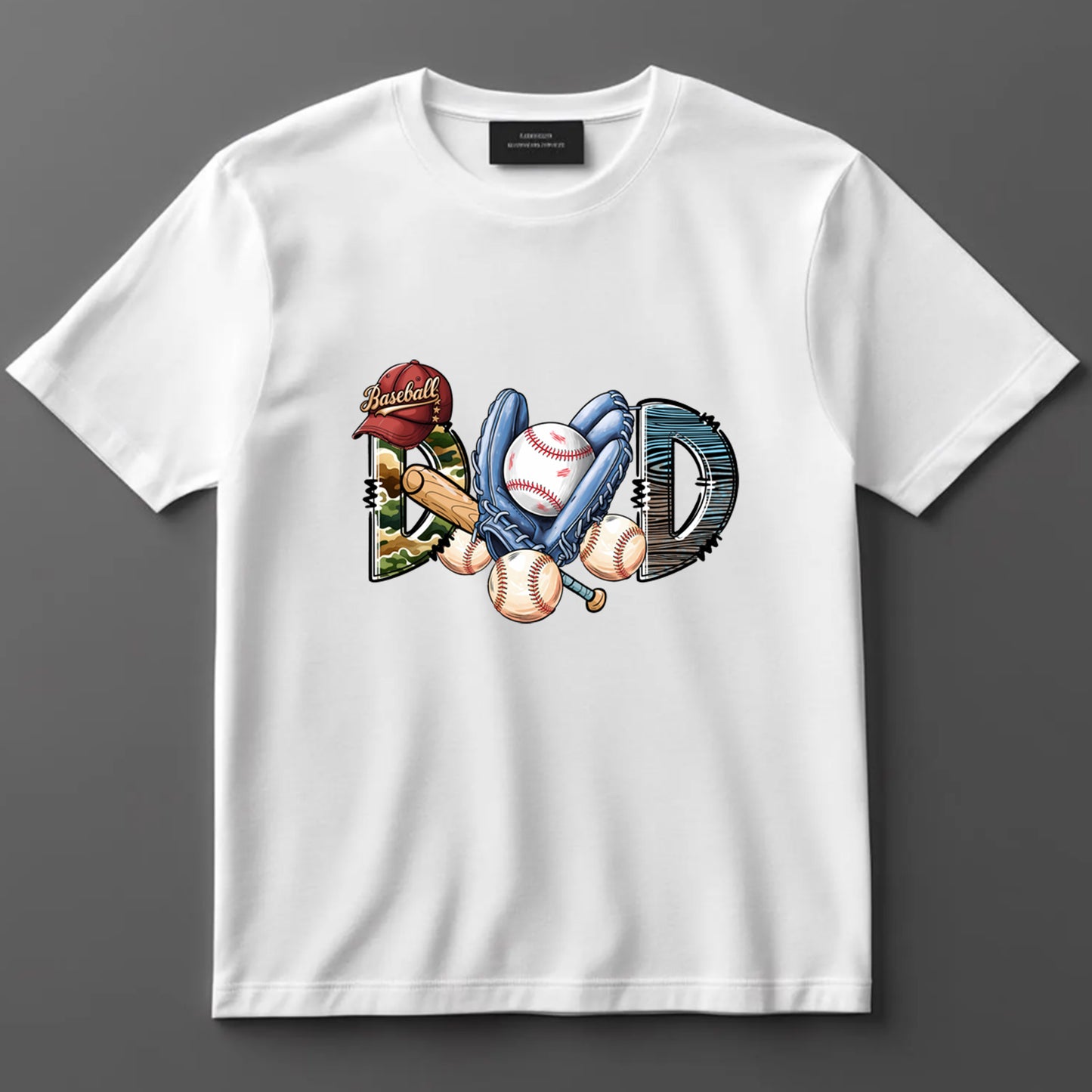 Dad DTF Transfer Iron On Heat Transfer - Ready to Press, Baseball Dad DTF Transfer 9145