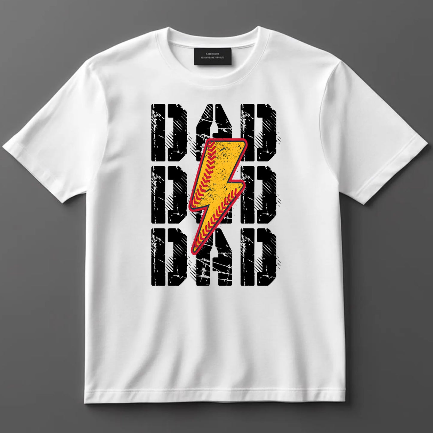 Dad DTF Transfer Iron On Heat Transfer - Ready to Press, Grunge Baseball Dad DTF Transfer 9151