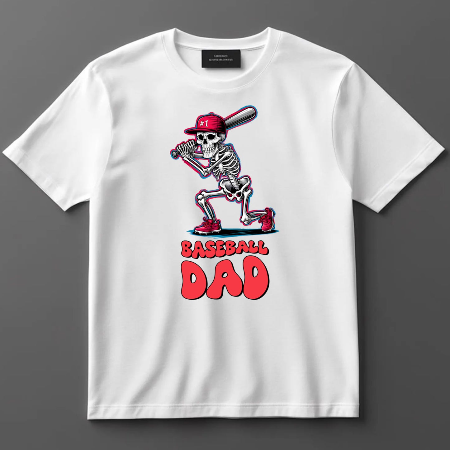 Dad DTF Transfer Iron On Heat Transfer - Ready to Press, Baseball Dad Skeleton DTF Transfer 9159