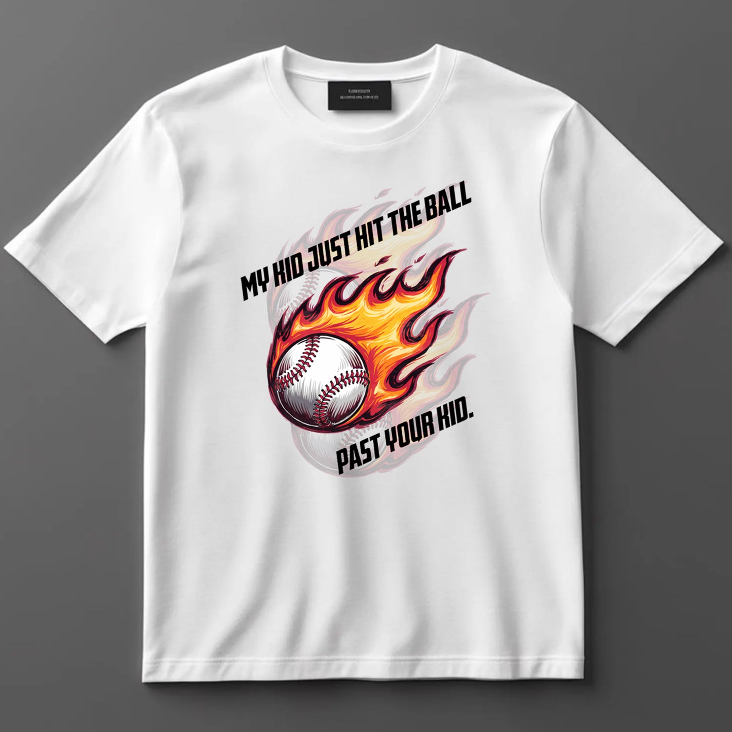Dad DTF Transfer Iron On Heat Transfer - Ready to Press, Flaming Baseball DTF Transfer 9160
