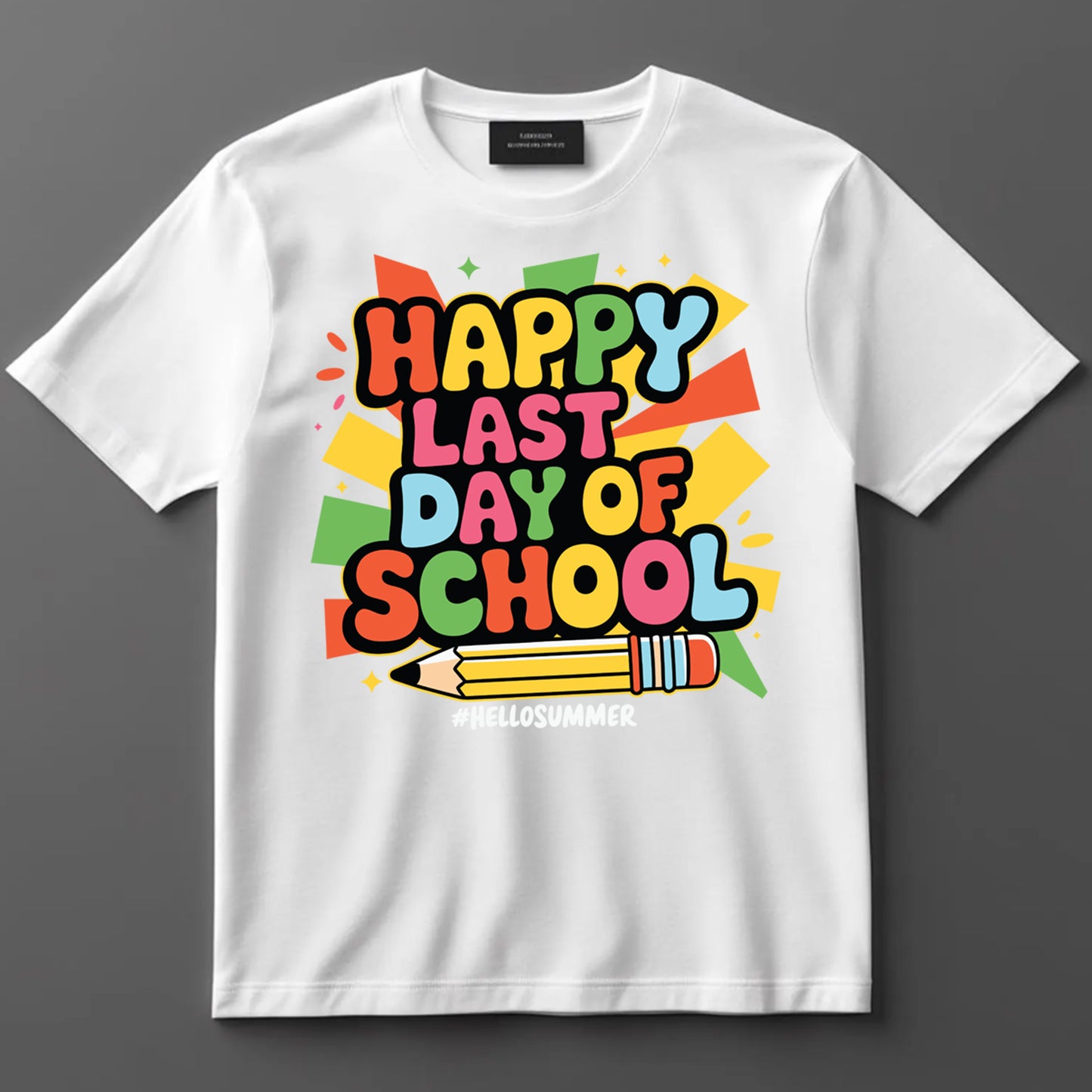 School Themed DTF Transfer Iron On Heat Transfer - Ready to Press, Happy Last Day of School DTF Transfer 9263