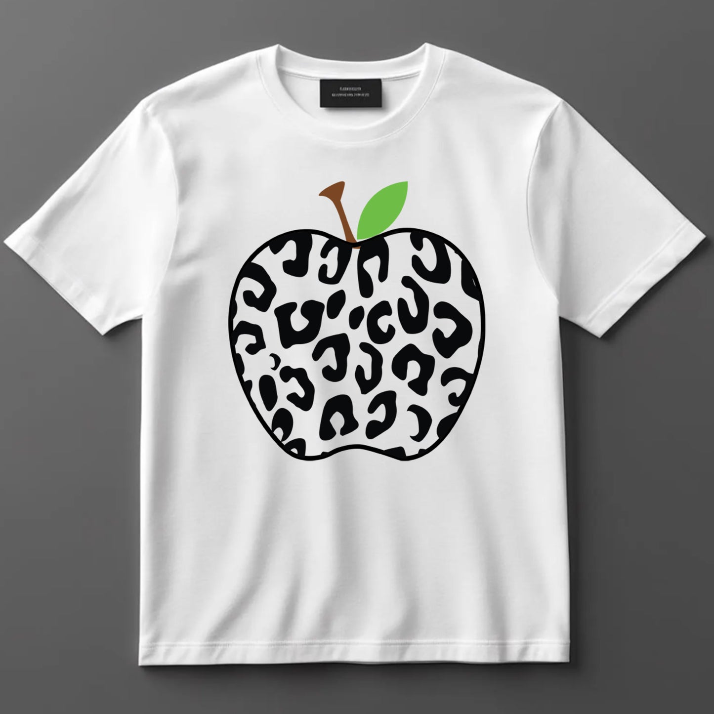 Teacher DTF Transfer Iron On Heat Transfer - Ready to Press, Leopard Apple DTF Transfer 9831