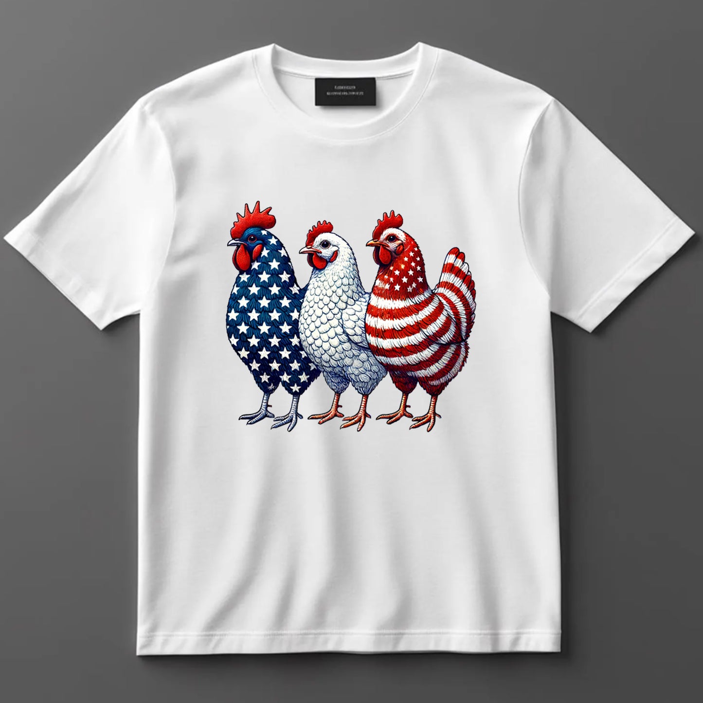4th Of July DTF Transfer Iron On Heat Transfer - Ready to Press, Patriotic Chicken DTF Transfer 9916