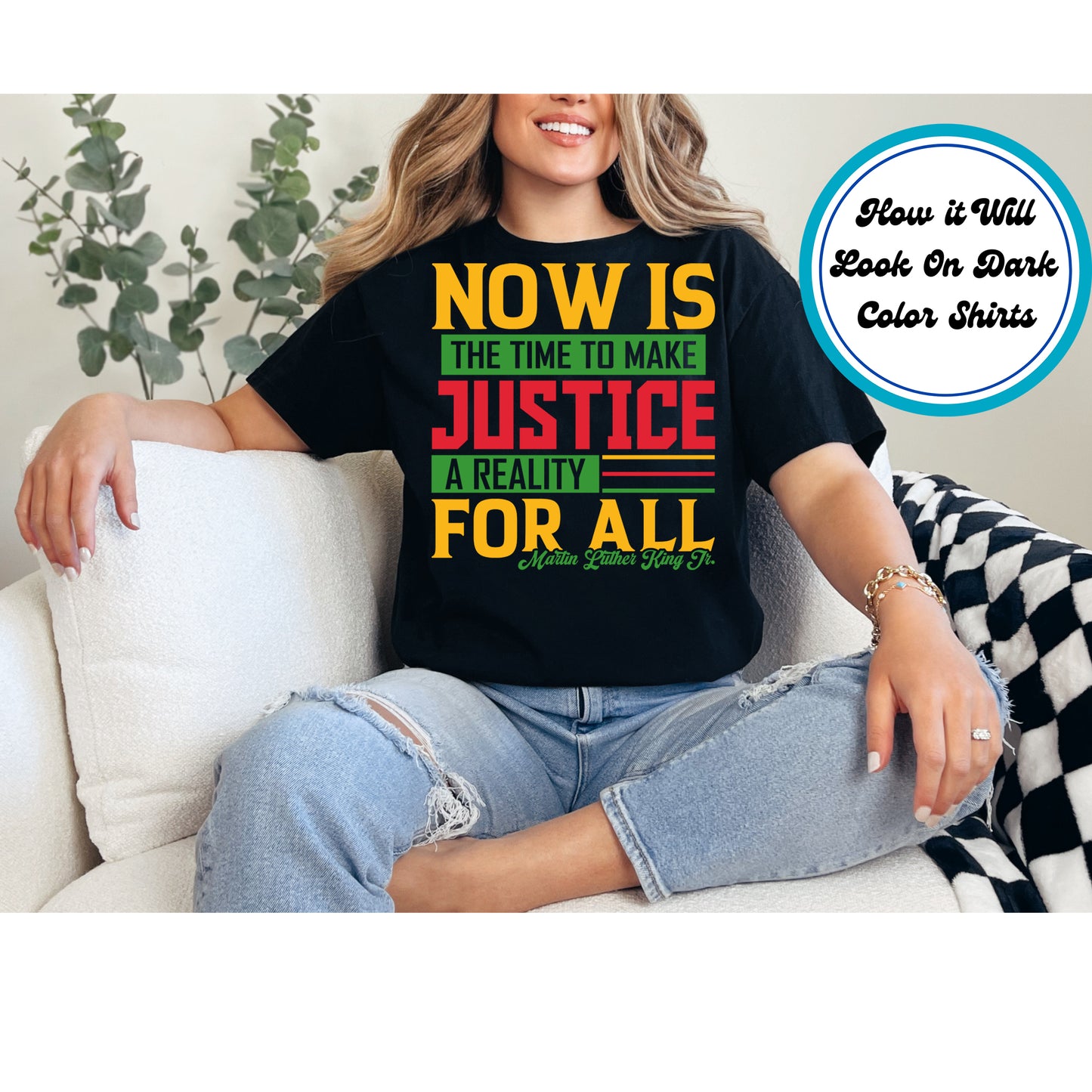 Juneteenth DTF Transfer Iron On Heat Transfer - Ready to Press, Now Is the Time MLK DTF Transfer 9992