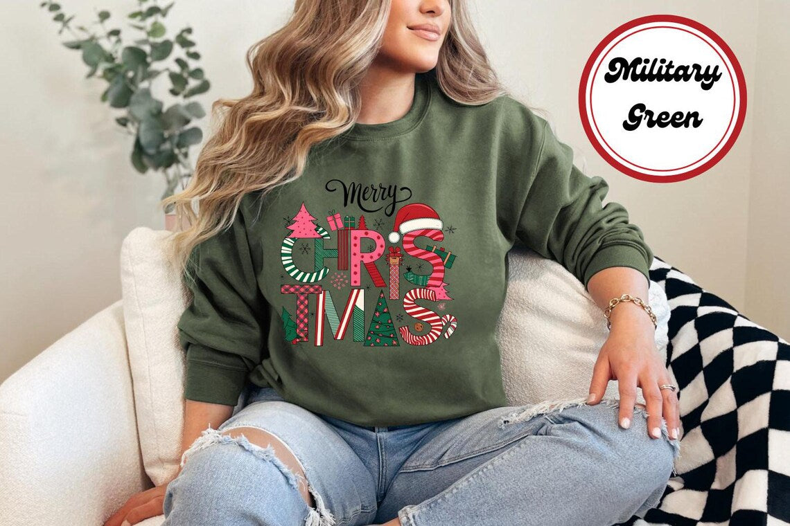 Merry Christmas Graphic Sweatshirt