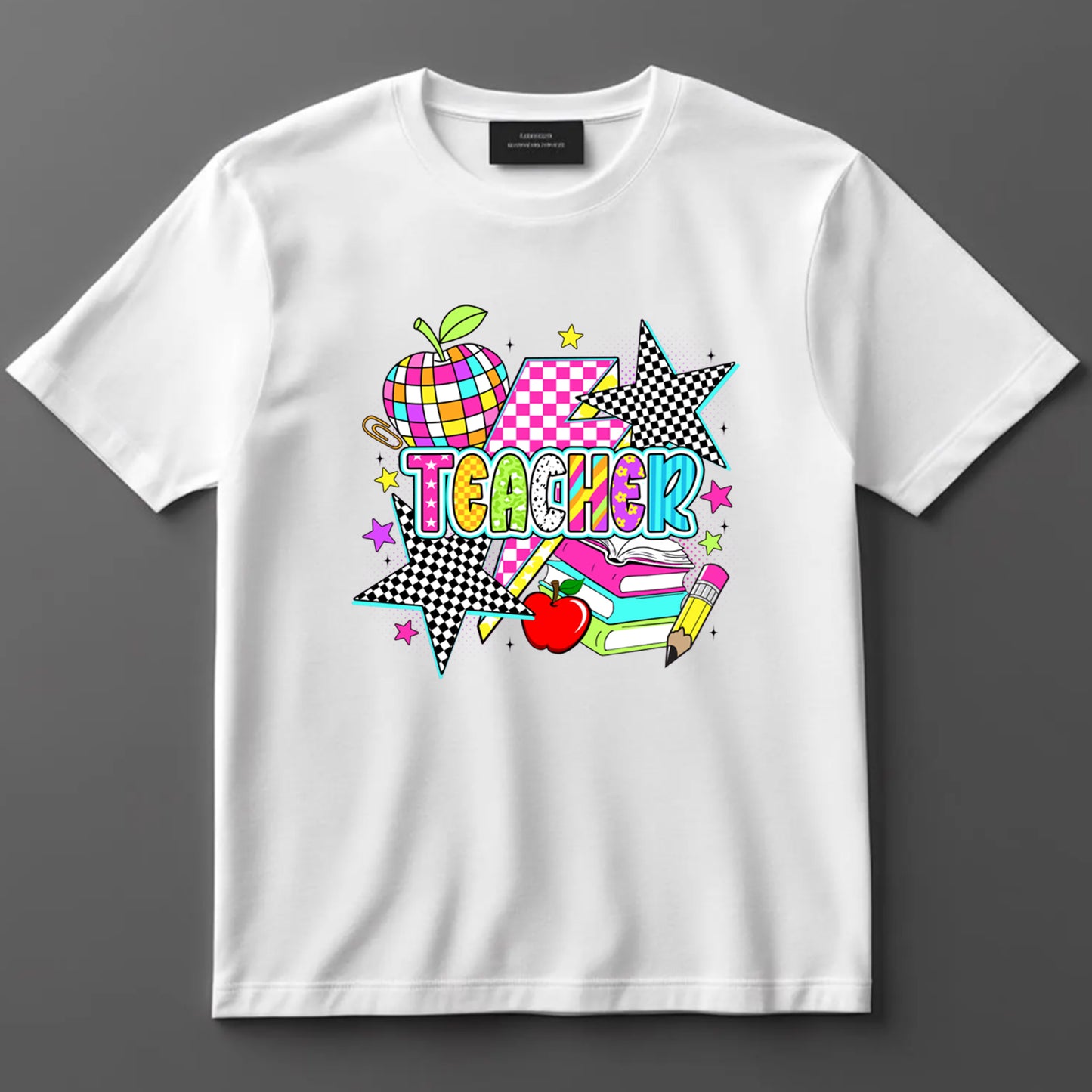 Teacher DTF Transfer Iron On Heat Transfer - Ready to Press, Colorful Teacher DTF Transfer 10026