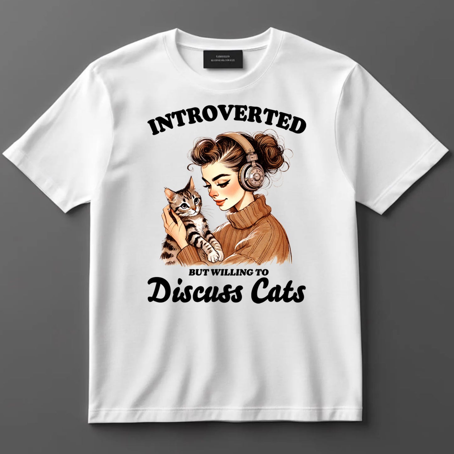 Funny DTF Transfer Iron On Heat Transfer - Ready to Press, Introverted Cat Lover DTF Transfer 10047