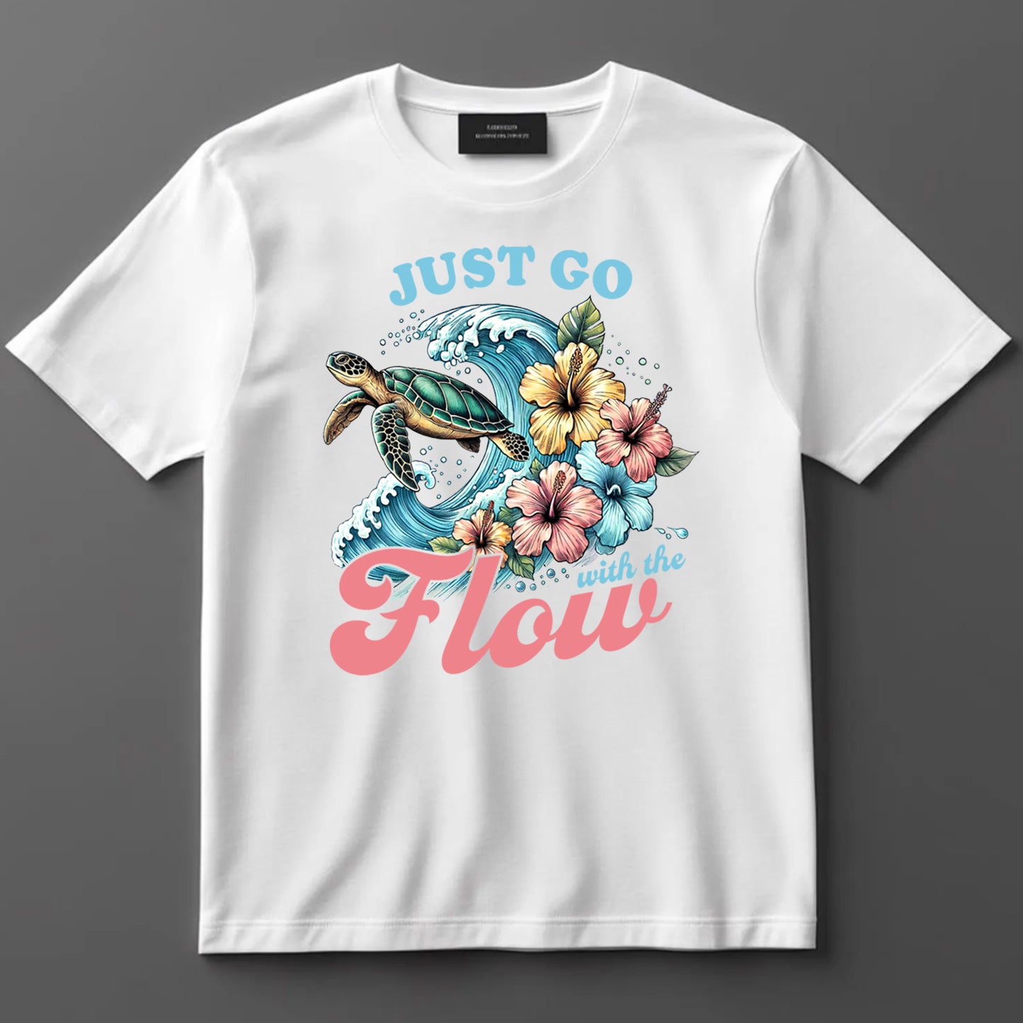 Summer DTF Transfer Iron On Heat Transfer - Ready to Press, Just Go With The Flow DTF Transfer 10050