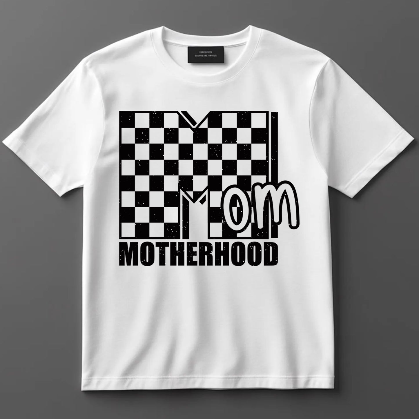 Mom DTF Transfer Iron On Heat Transfer - Ready to Press, Checkerboard Motherhood DTF Transfer 10054