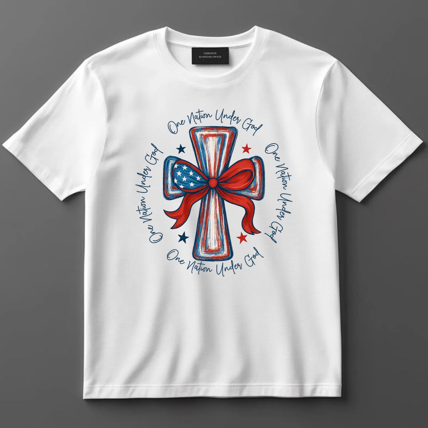 4th Of July DTF Transfer Iron On Heat Transfer - Ready to Press, One Nation Under God DTF Transfer 10057