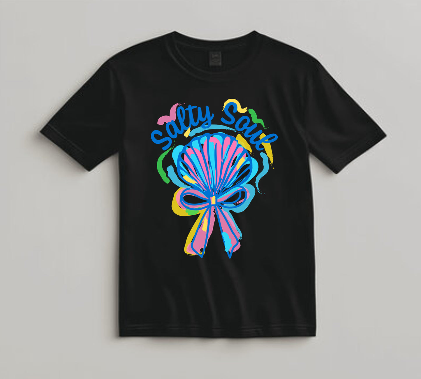 Summer DTF Transfer Iron On Heat Transfer - Ready to Press, Salty Soul Shell DTF Transfer 10063
