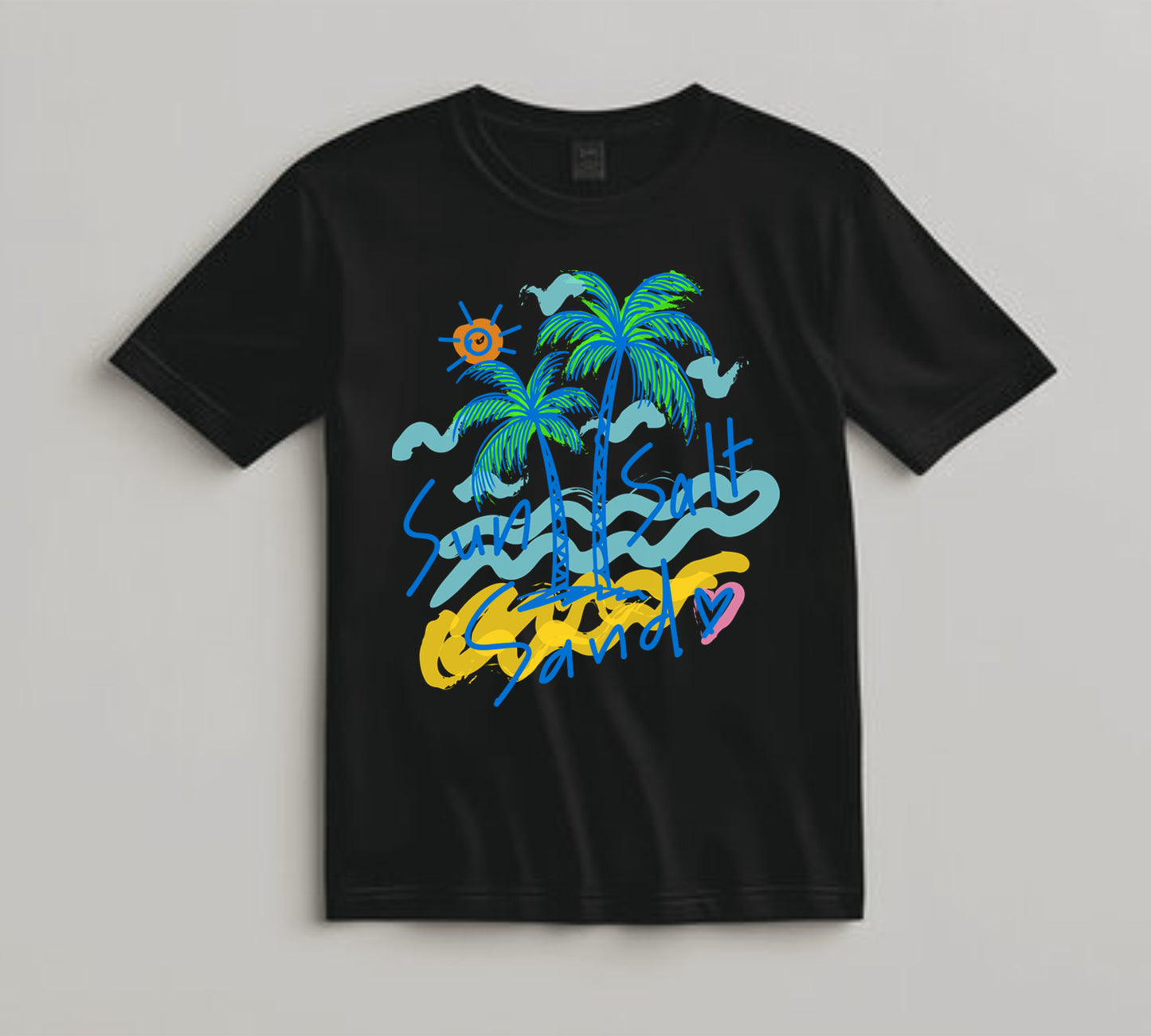 Summer DTF Transfer Iron On Heat Transfer - Ready to Press, Sun Salt Sand DTF Transfer 10072