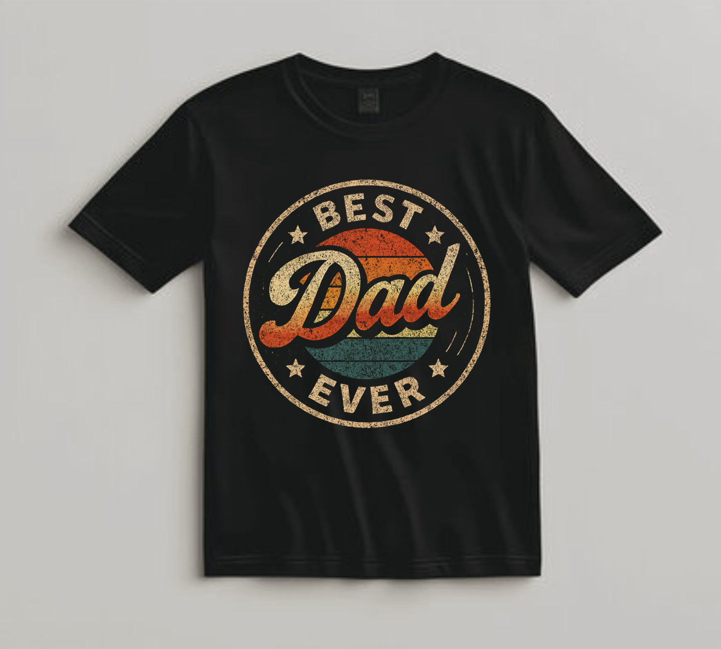 Dad DTF Transfer Iron On Heat Transfer - Ready to Press, Best Dad Ever Retro Sunset DTF Transfer 10090