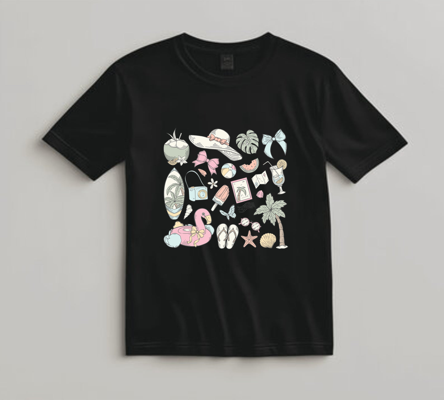 Summer DTF Transfer Iron On Heat Transfer - Ready to Press, Tropical Summer Icons DTF Transfer 10102