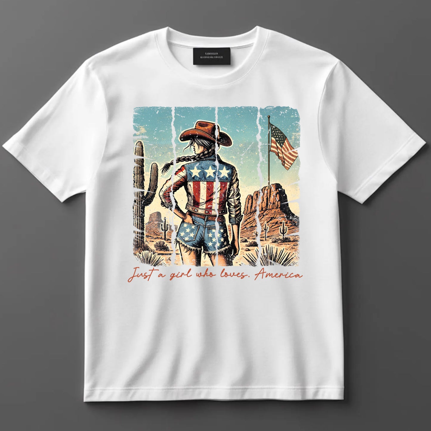 4th Of July DTF Transfer Iron On Heat Transfer - Ready to Press, Just a Girl Who Loves America DTF Transfer 10140