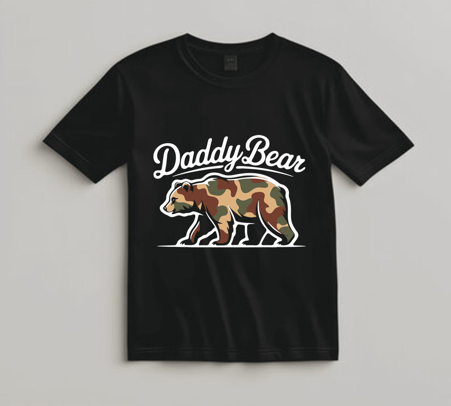 Dad DTF Transfer Iron On Heat Transfer - Ready to Press, Daddy Bear Camouflage DTF Transfer 10147