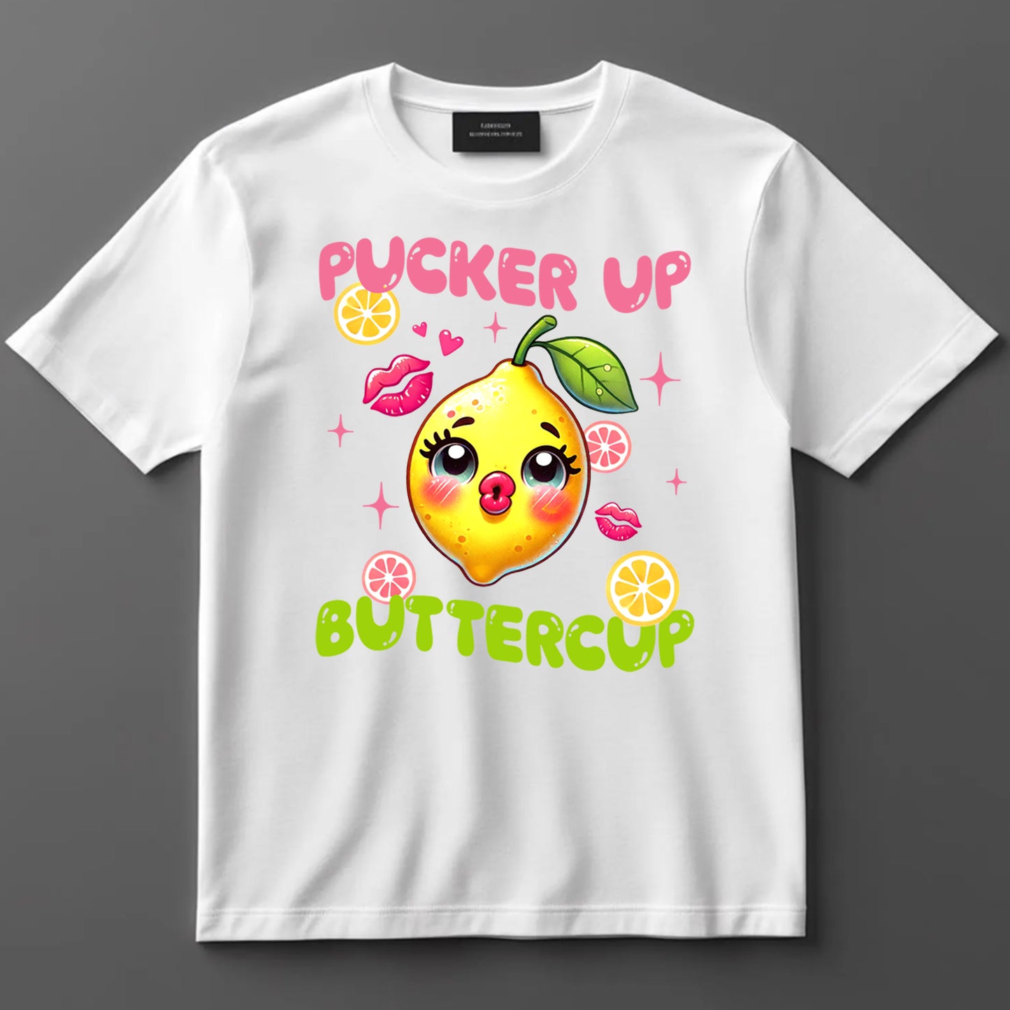 Summer DTF Transfer Iron On Heat Transfer - Ready to Press, Pucker Up Buttercup DTF Transfer 10164