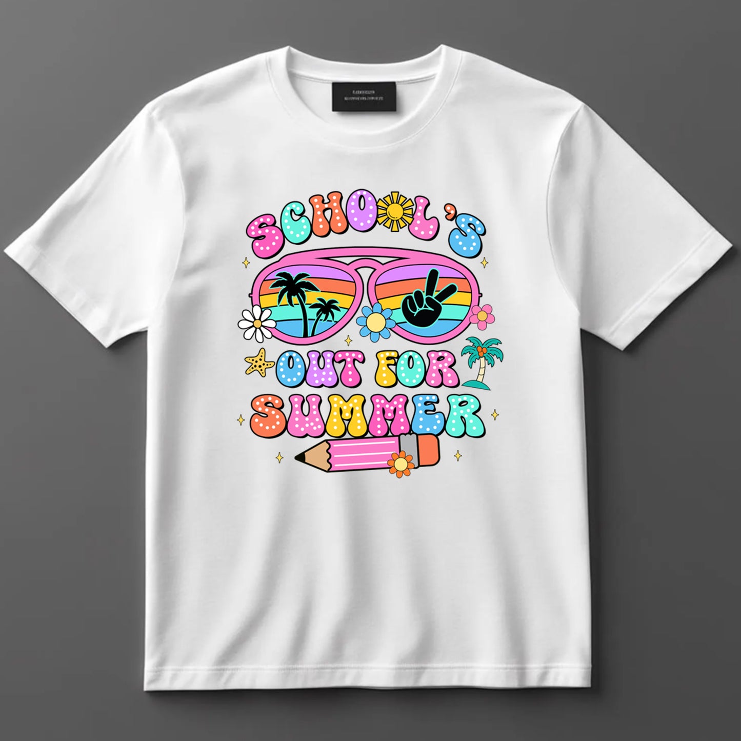 Teacher DTF Transfer Iron On Heat Transfer - Ready to Press, School’s Out for Summer DTF Transfer 10166
