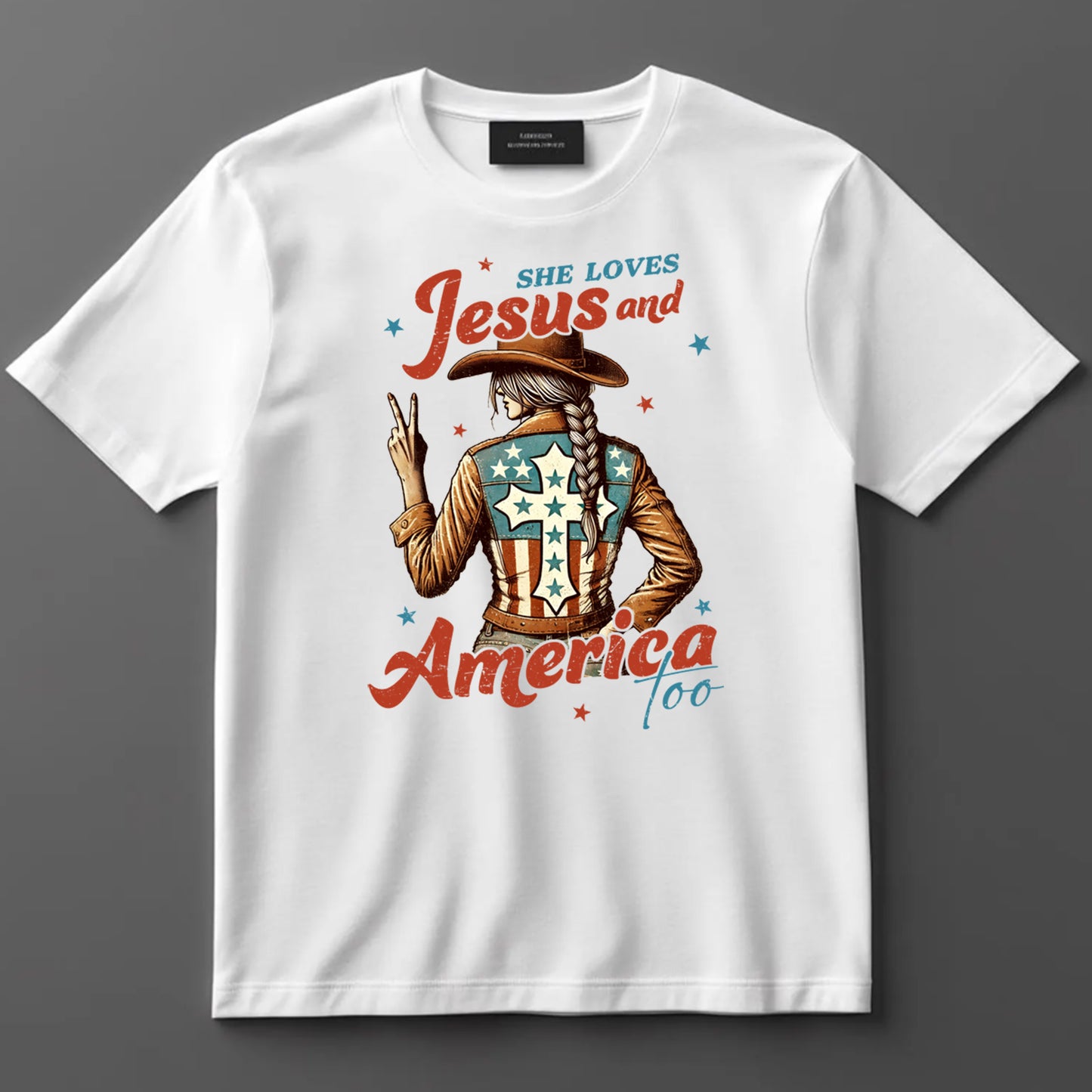 4th Of July DTF Transfer Iron On Heat Transfer - Ready to Press, She Loves Jesus and America DTF Transfer 10167