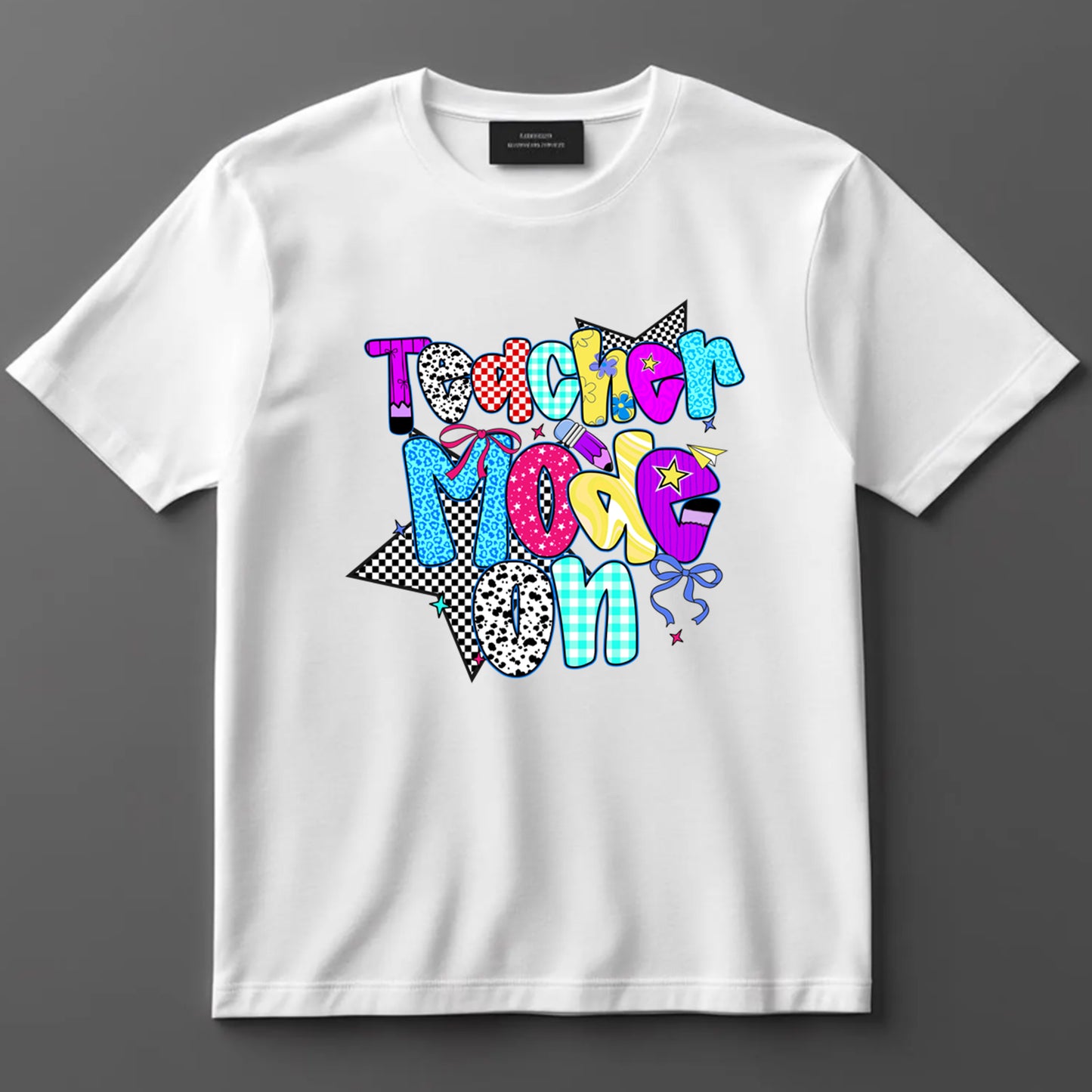 Back to School DTF Transfer Iron On Heat Transfer - Ready to Press, Teacher Mode On DTF Transfer 10310