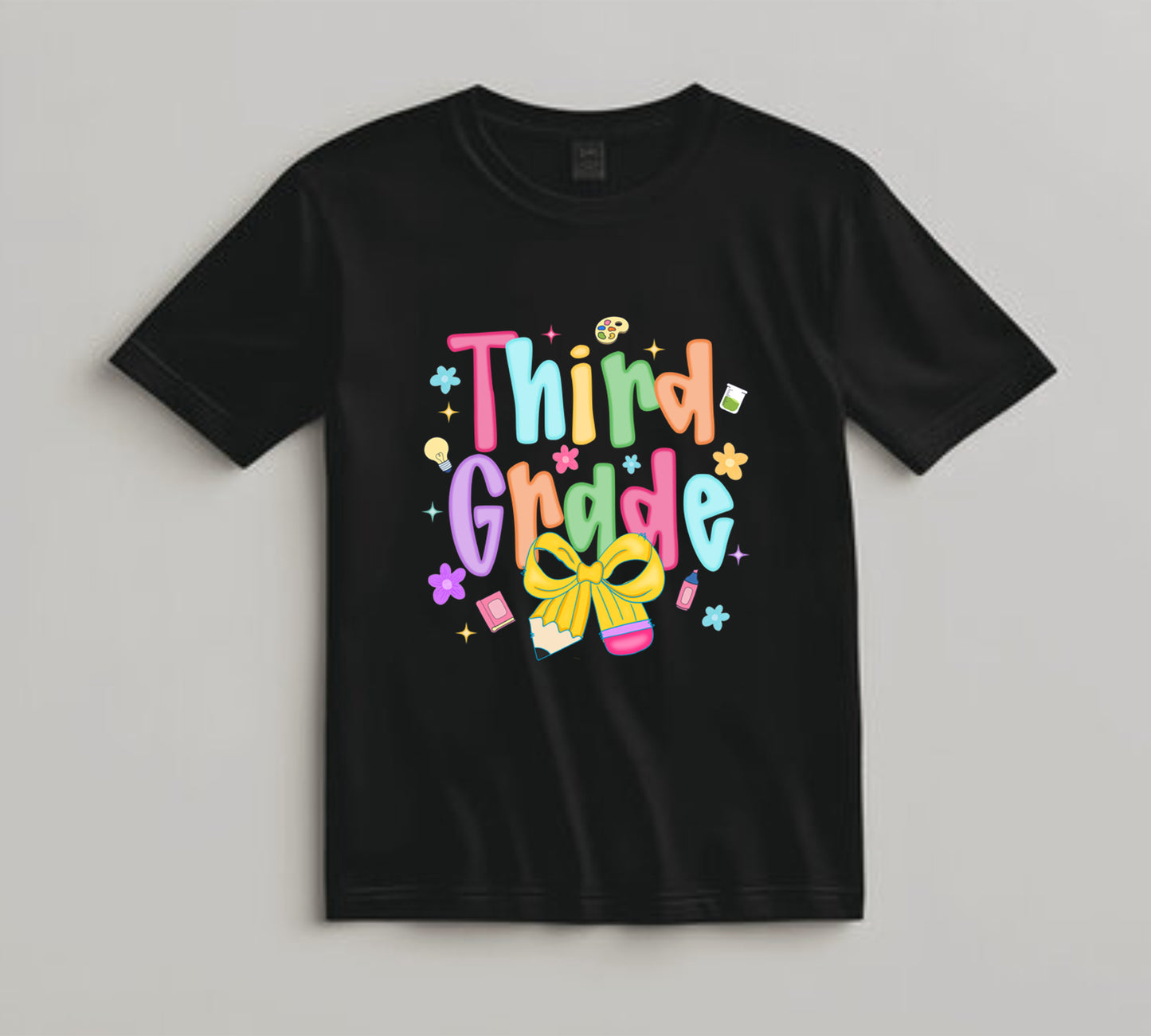 Back to School DTF Transfer Iron On Heat Transfer - Ready to Press, Pastel Third Grade DTF Transfer 10334