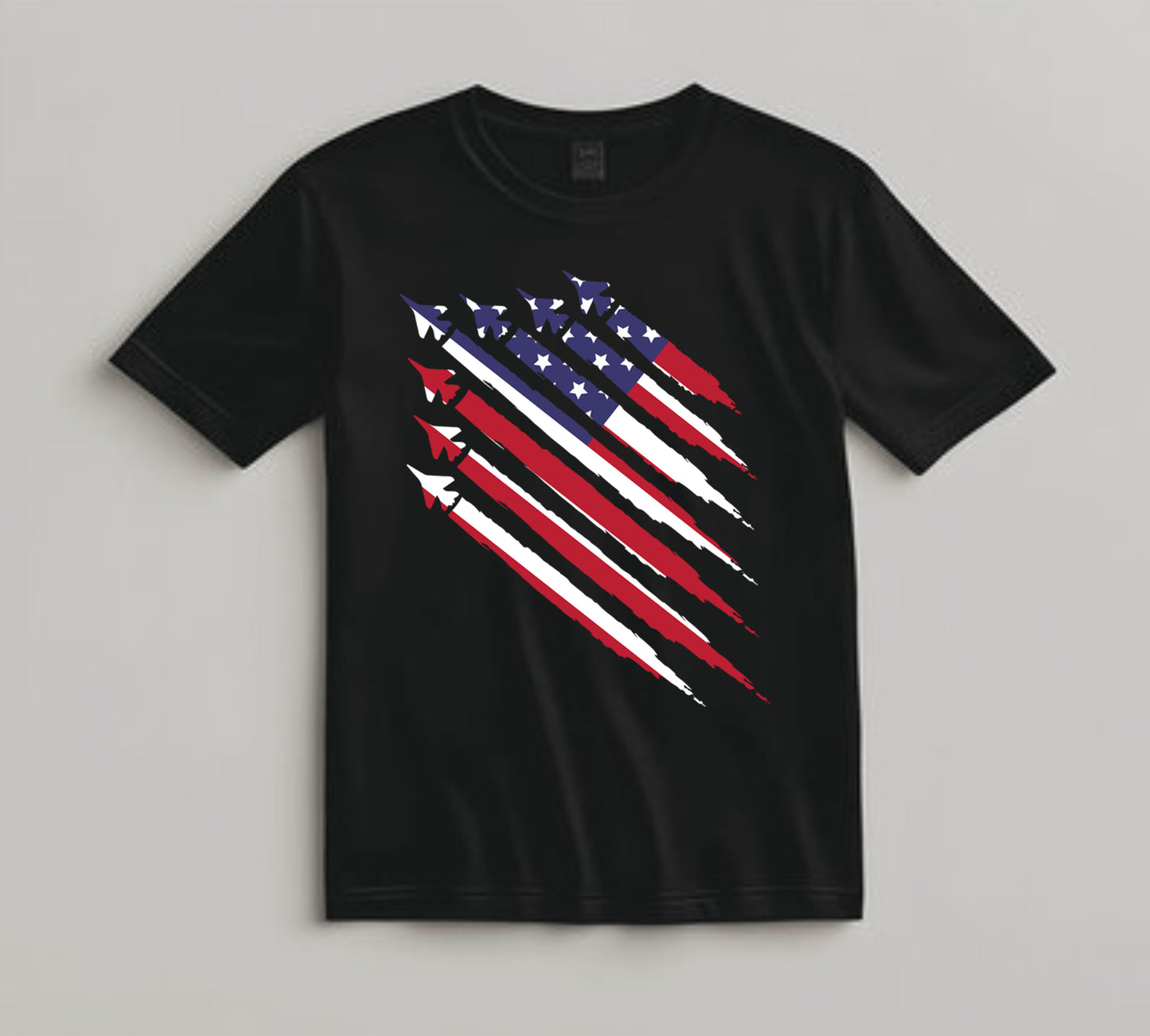 4th Of July DTF Transfer Iron On Heat Transfer - Ready to Press, American Flag Jet Stripe DTF Transfer 10347