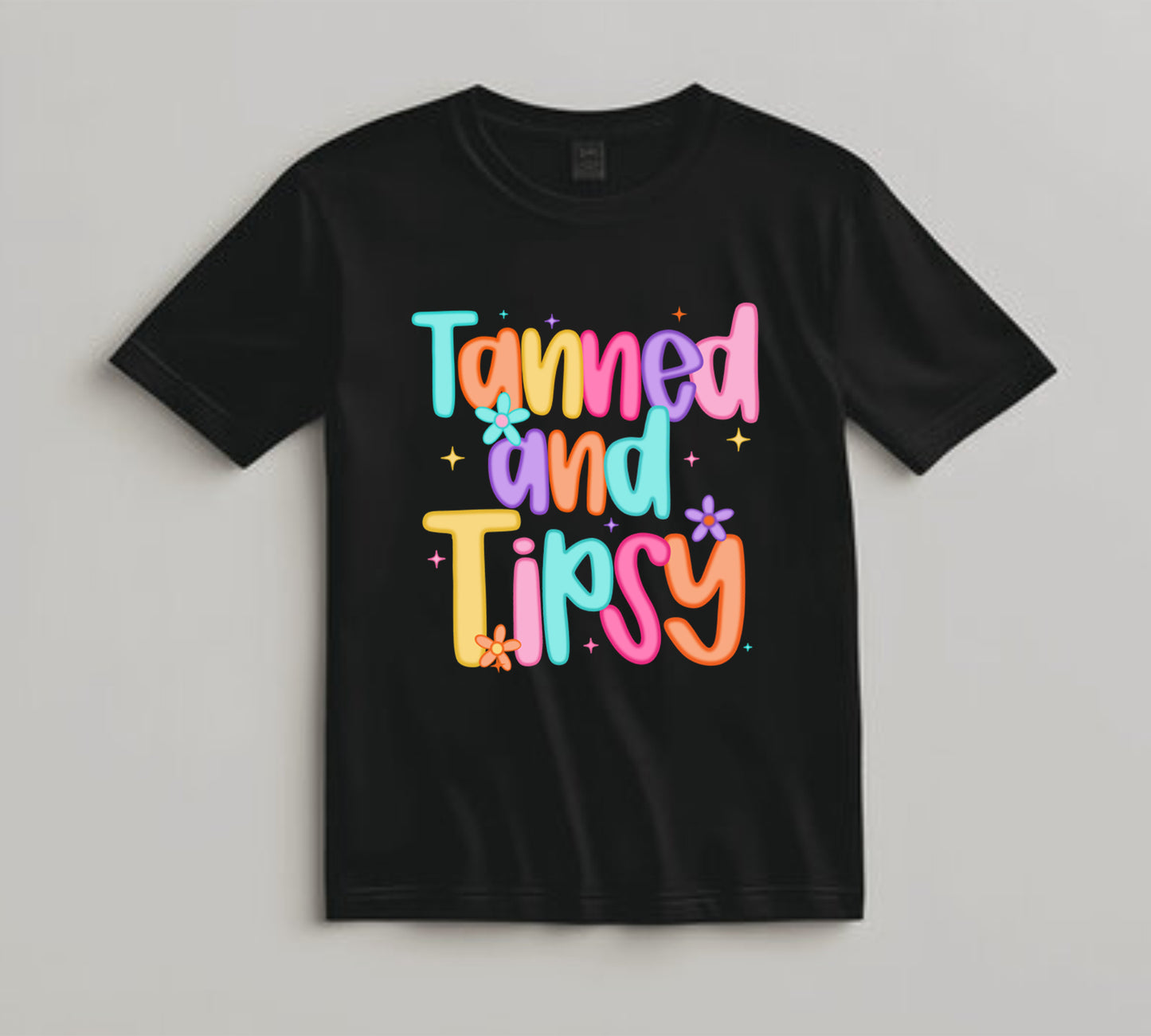 Summer DTF Transfer Iron On Heat Transfer - Ready to Press, Tanned and Tipsy DTF Transfer 10367