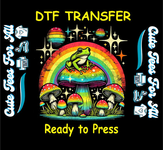Pride DTF Transfer Iron On Heat Transfer - Ready to Press, Psychedelic Pride Frog DTF Transfer 10373
