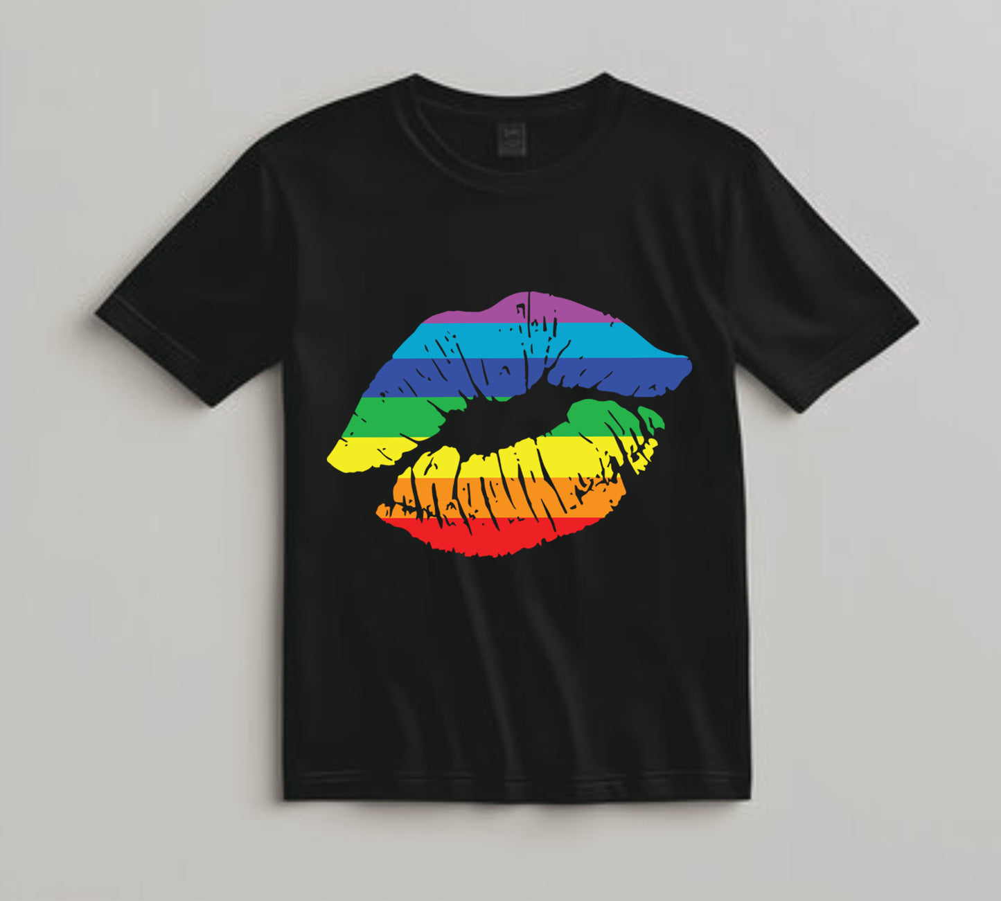 Pride DTF Transfer Iron On Heat Transfer - Ready to Press, Rainbow Lips DTF Transfer 10382