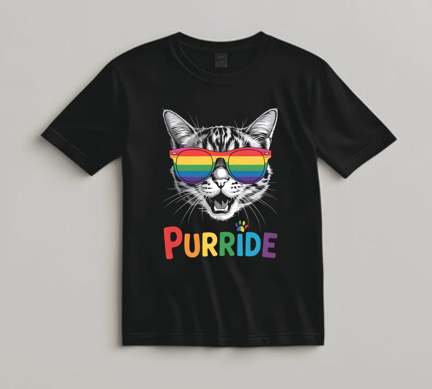 Pride DTF Transfer Iron On Heat Transfer - Ready to Press, Purride Cat DTF Transfer 10385