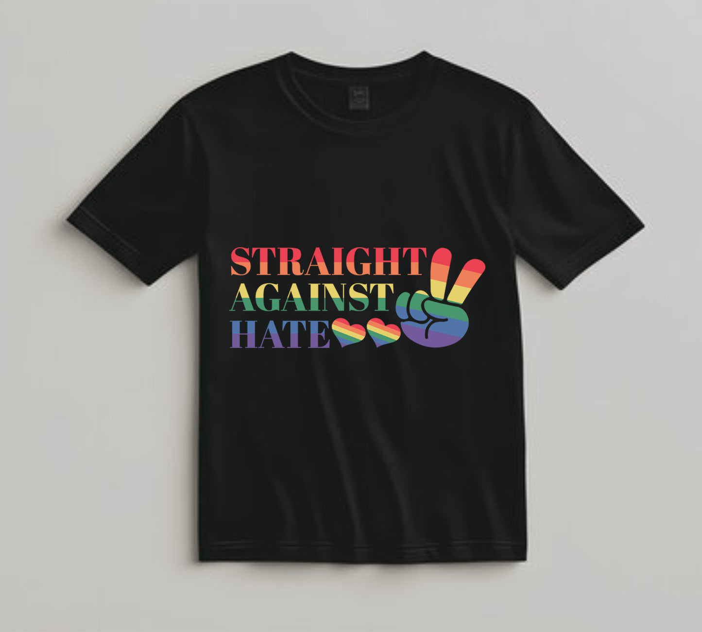 Pride DTF Transfer Iron On Heat Transfer - Ready to Press, Straight Against Hate DTF Transfer 10386