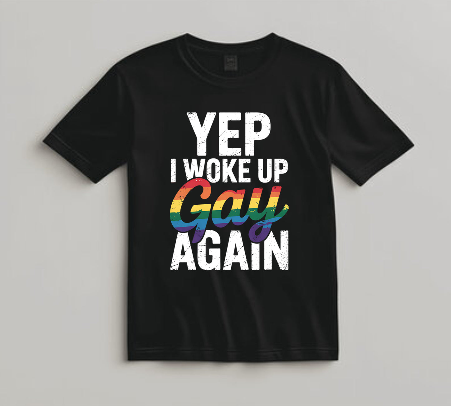Pride DTF Transfer Iron On Heat Transfer - Ready to Press, Woke Up Gay Again DTF Transfer 10387