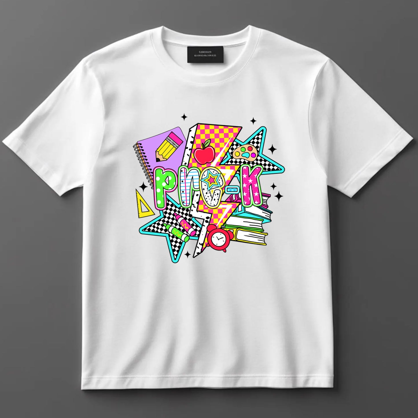 Back to School DTF Transfer Iron On Heat Transfer - Ready to Press, Retro Pre-K DTF Transfer 10429